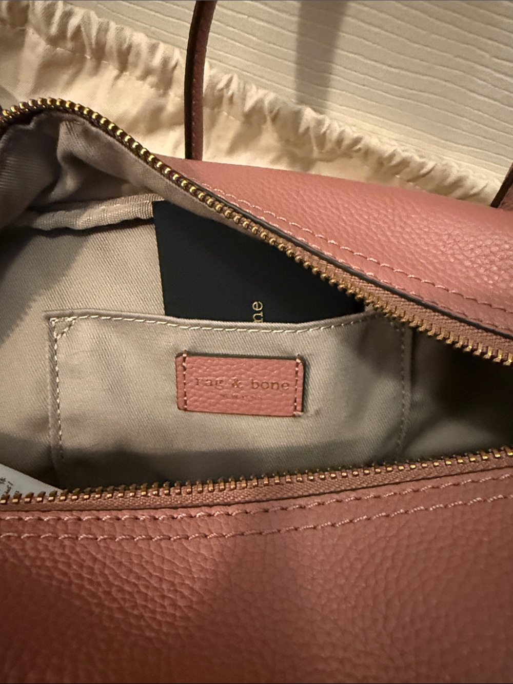 rag & bone Dusty Rose Pebbled Leather Shoulder Bag - Picture 3 of 9